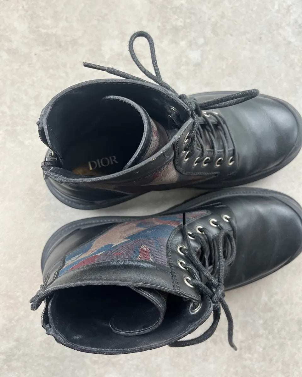 Dior Black Leather Explorer Camo Lace-Up Boots fJrIhPQ 8