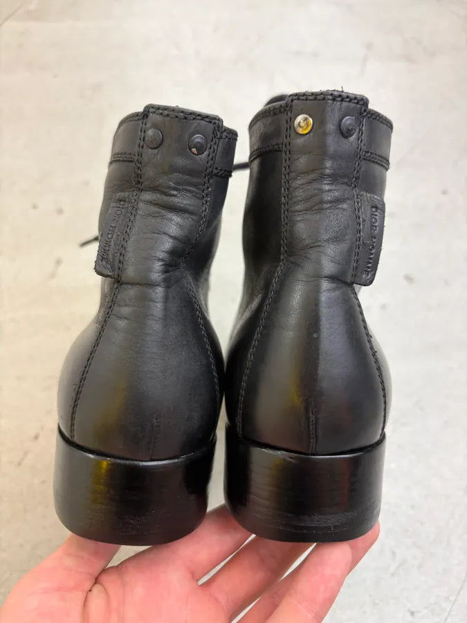 2000s Dior Black Leather Lace-Up Boots JyxueRd 6