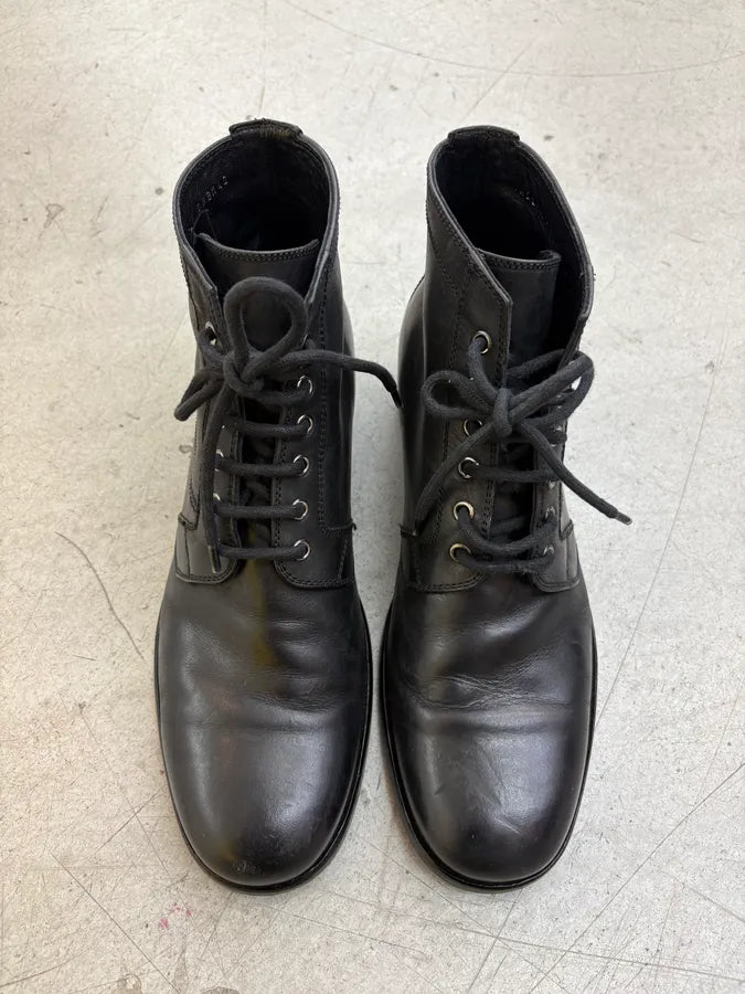 2000s Dior Black Leather Lace-Up Boots JyxueRd 1