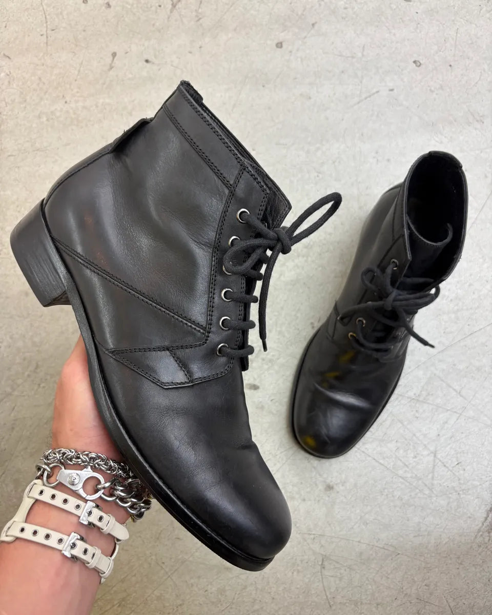 2000s Dior Black Leather Lace-Up Boots JyxueRd 0