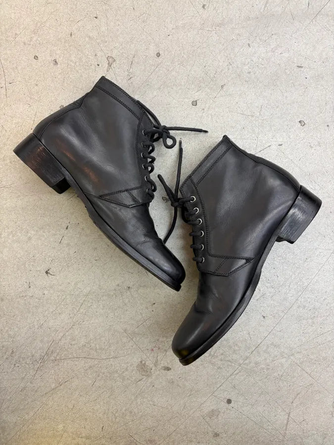 2000s Dior Black Leather Lace-Up Boots JyxueRd 5