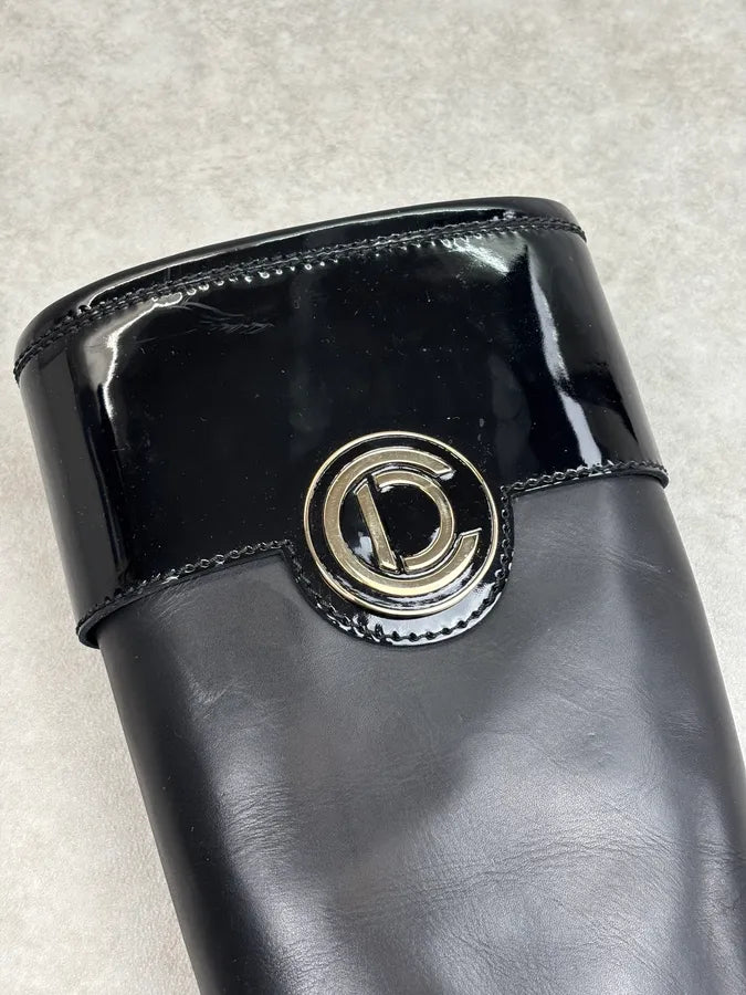 2000s Dior Black Leather Platform Ankle Boots by John Galliano CCuXgXJ 10