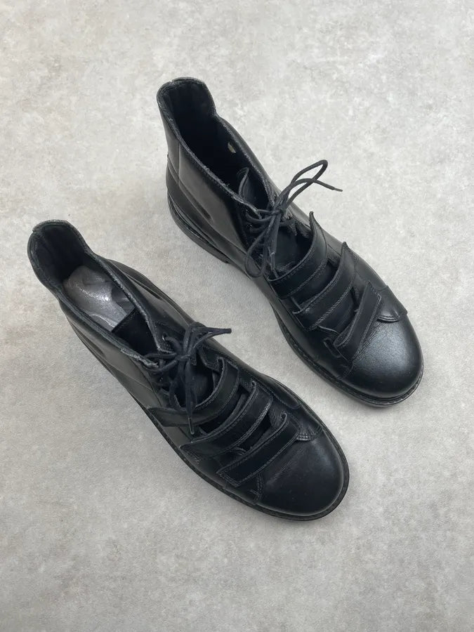AW2008 Dior Black Leather Velcro Strap Boots by Kris Van Assche WgoTKqd 2