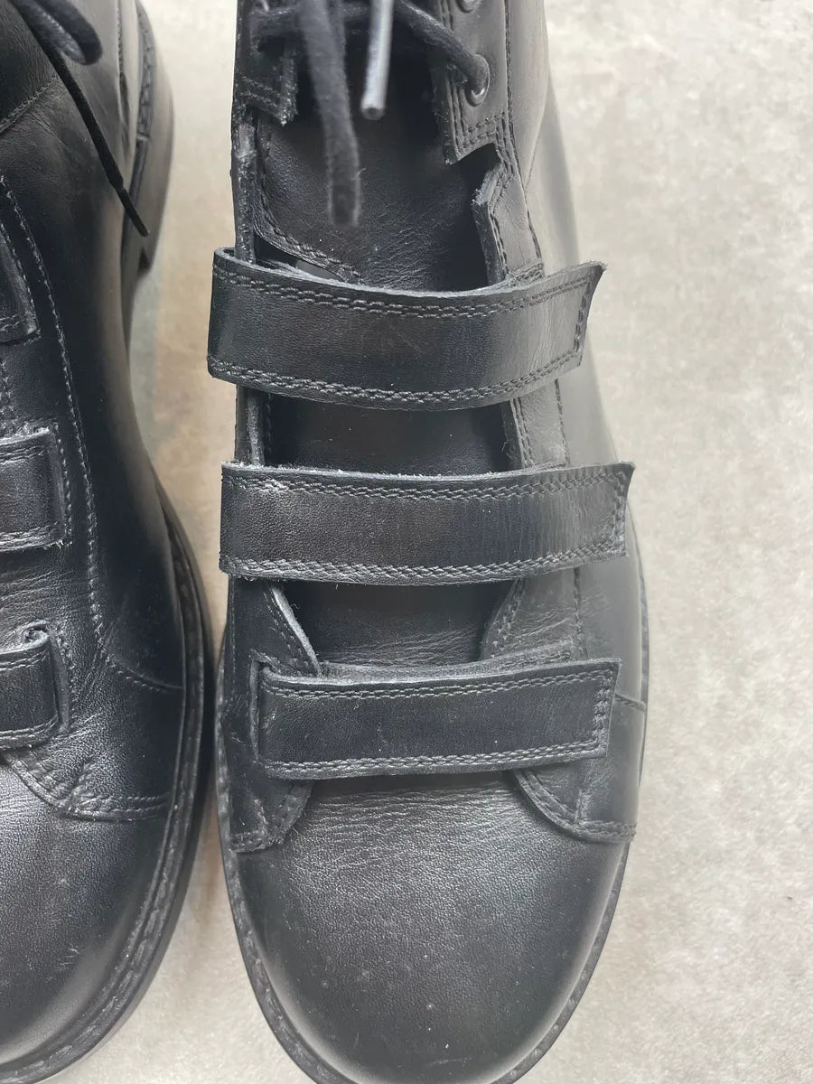 AW2008 Dior Black Leather Velcro Strap Boots by Kris Van Assche WgoTKqd 5