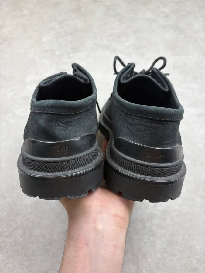 Dior Black Monogram Derby Leather Shoes QEFHruC 6