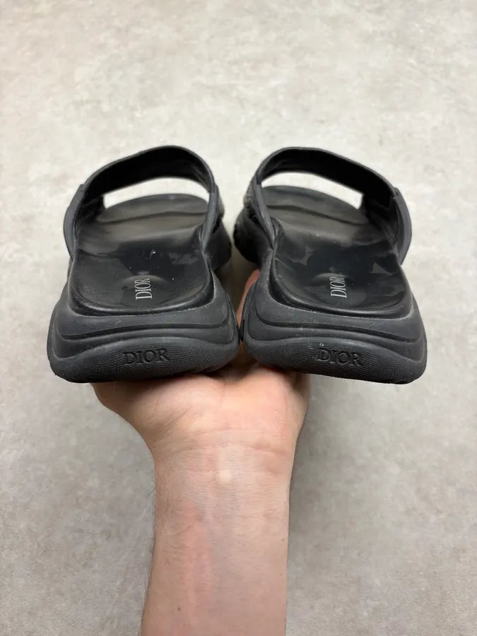 Dior Black Monogram Sandals RkzFUGf 6