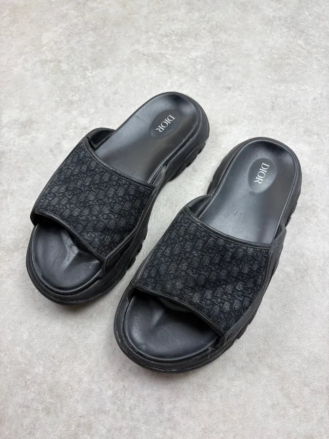 Dior Black Monogram Sandals RkzFUGf 2
