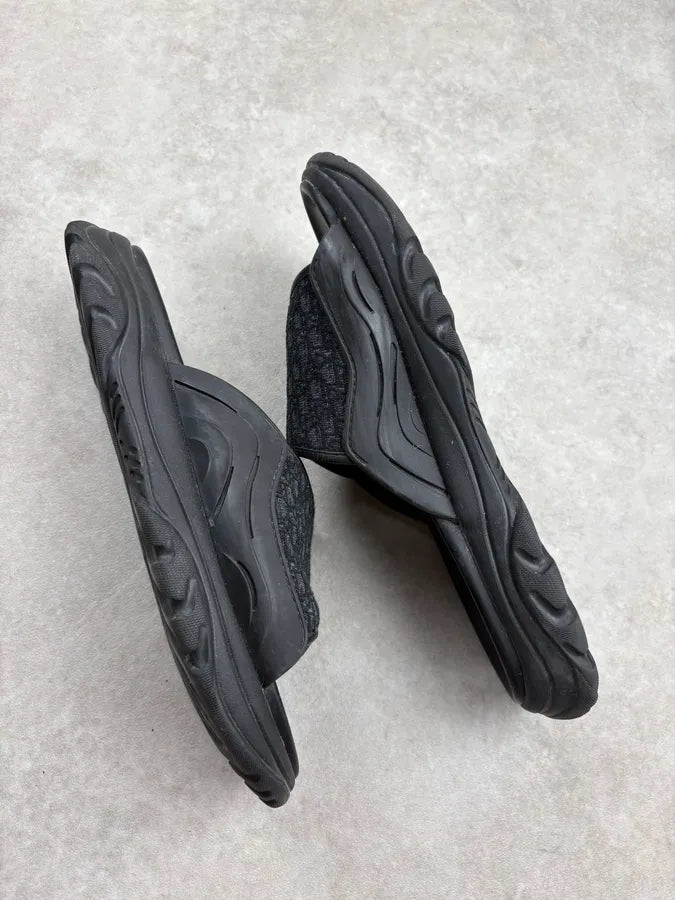 Dior Black Monogram Sandals RkzFUGf 5