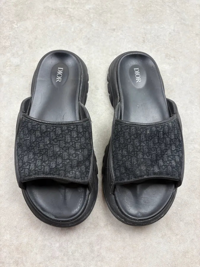 Dior Black Monogram Sandals RkzFUGf 1