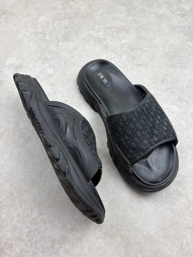 Dior Black Monogram Sandals RkzFUGf 4