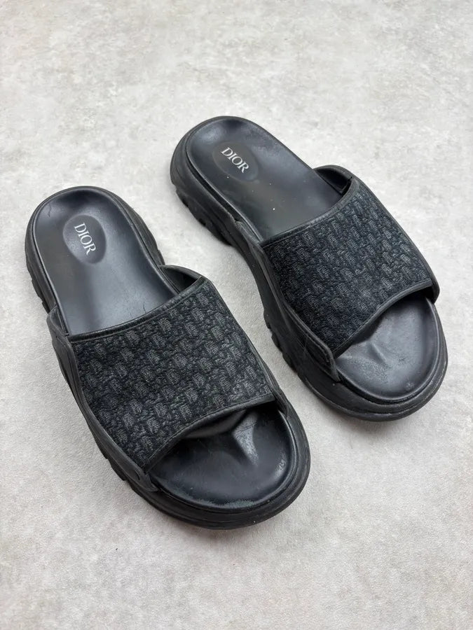 Dior Black Monogram Sandals RkzFUGf 3