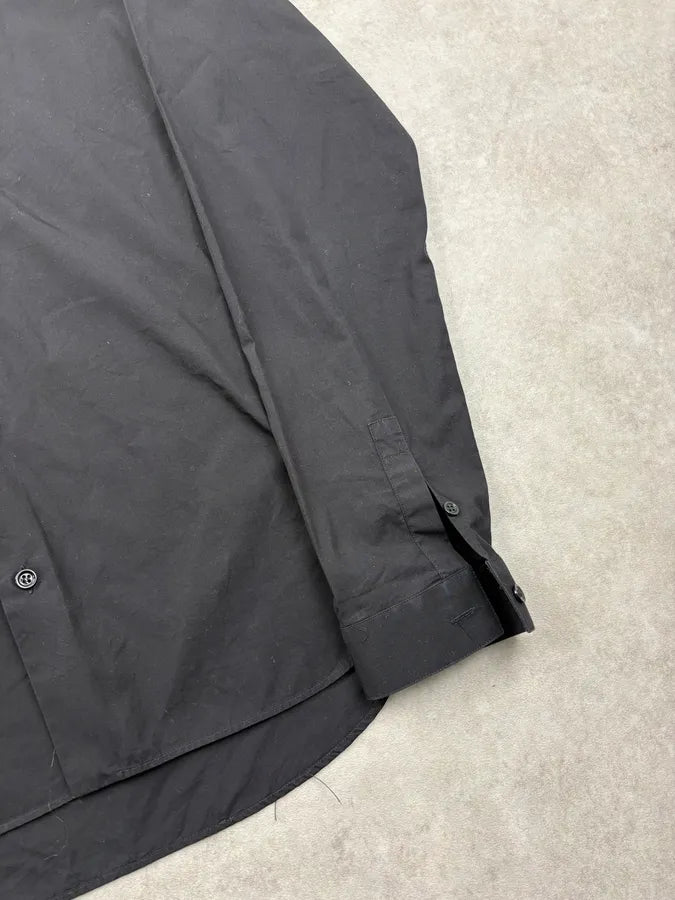 2010s Dior Black Simple Classy Mao Collar Shirt by Kris Van Assche CWHIeQz 6