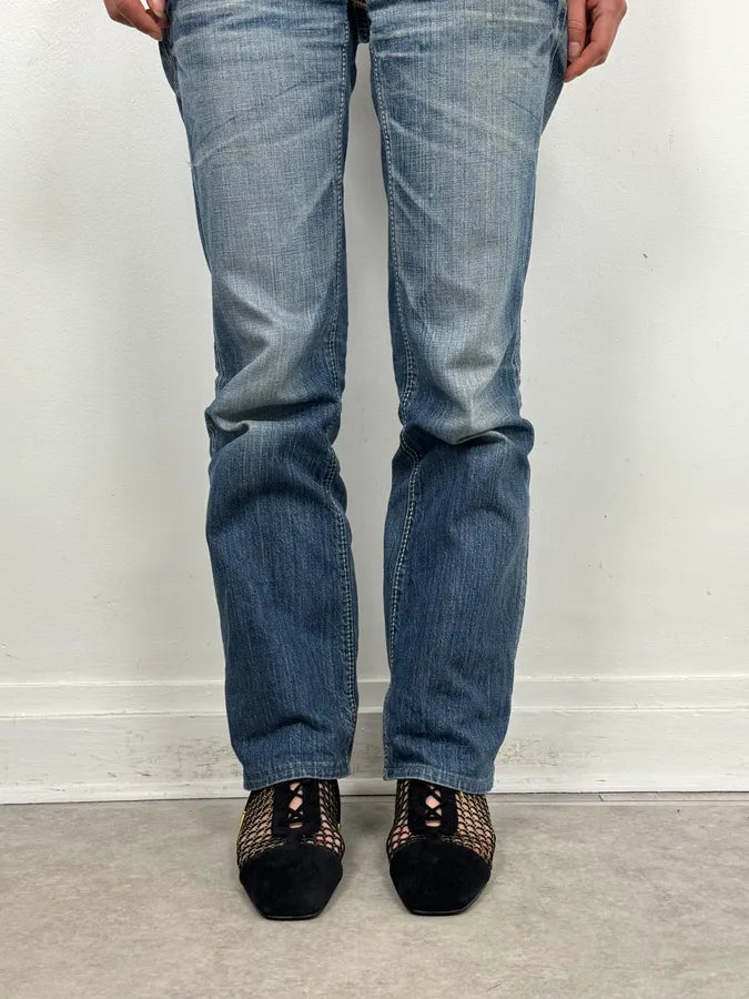 2000s Christian Dior Naughtily Black Spike Aglet Lace-Up Ankle Boots GYHZAWZ 1