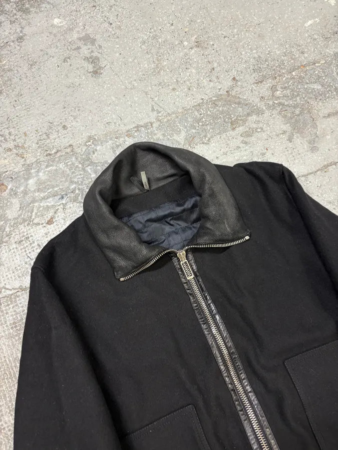Dior Black Wool & Leather Zip-up Jacket eEqObrL 4
