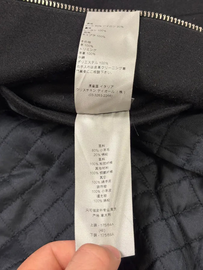 Dior Black Wool & Leather Zip-up Jacket eEqObrL 12