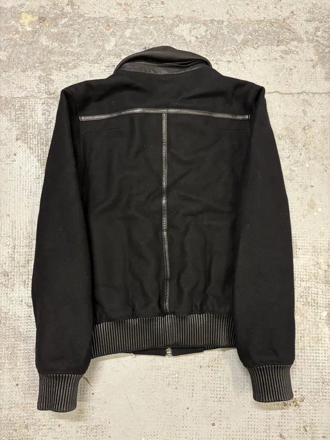 Dior Black Wool & Leather Zip-up Jacket eEqObrL 5