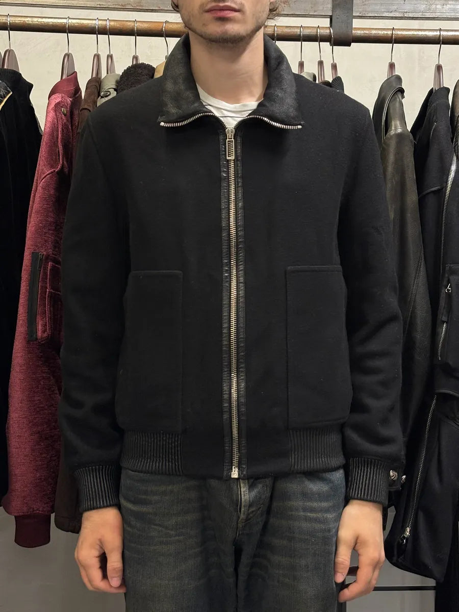Dior Black Wool & Leather Zip-up Jacket eEqObrL 1