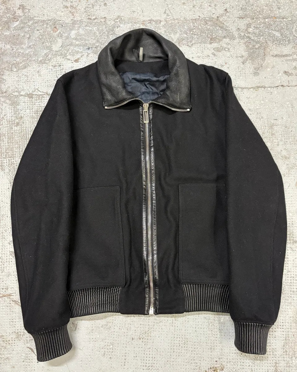 Dior Black Wool & Leather Zip-up Jacket eEqObrL 0