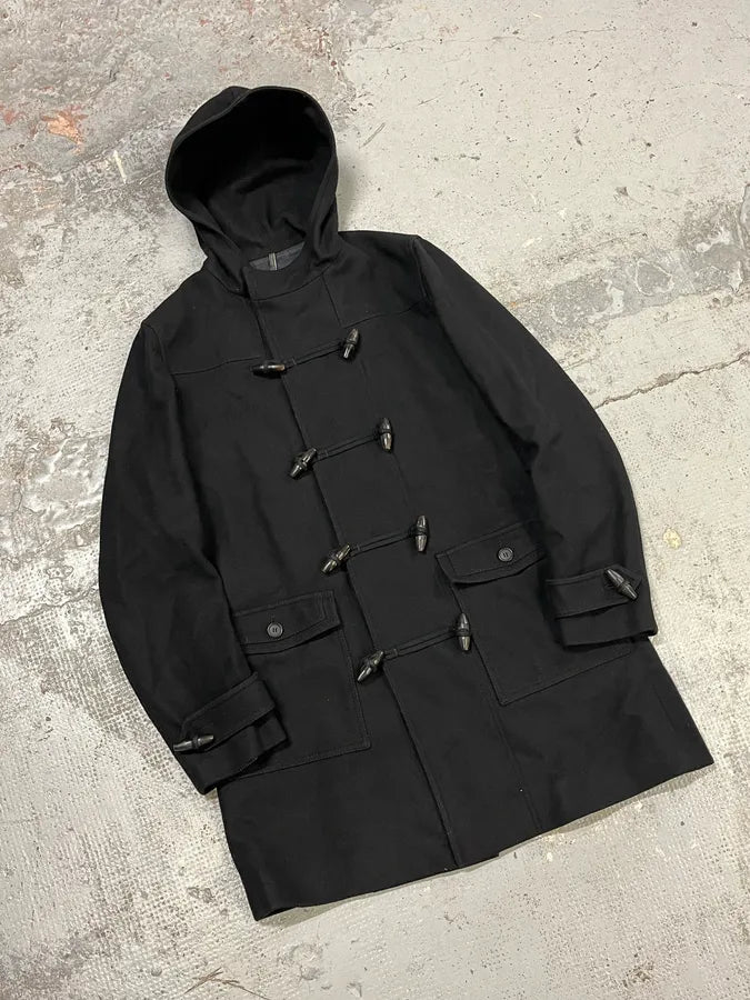 Dior Black Wool Duffle Coat Toggle Button QRAAjSV 3
