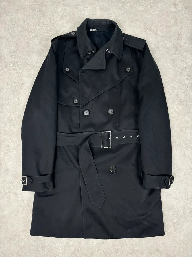 AW2009 Dior Black Wool Double-Breasted Trench Coat by Kris Van Assche eOVJZPJ 0