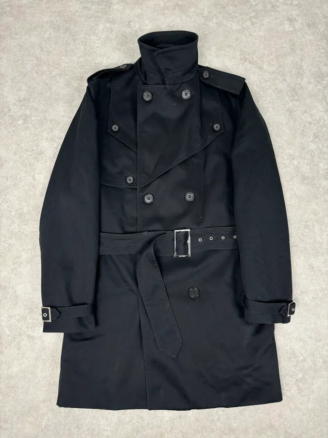 AW2009 Dior Black Wool Double-Breasted Trench Coat by Kris Van Assche eOVJZPJ 3