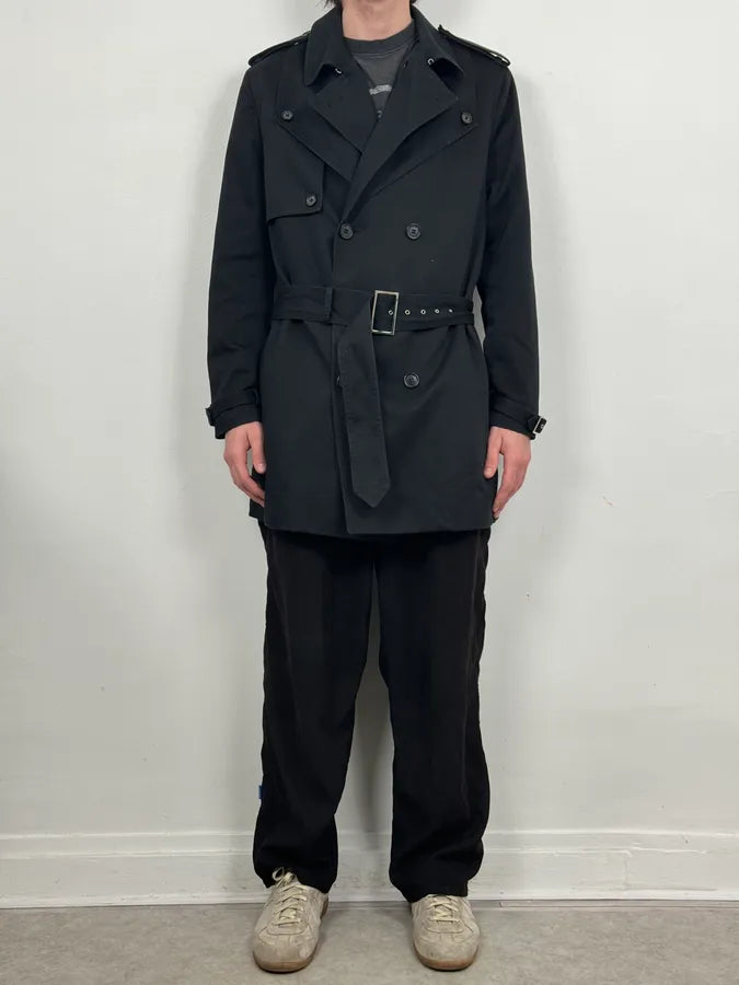 AW2009 Dior Black Wool Double-Breasted Trench Coat by Kris Van Assche eOVJZPJ 1