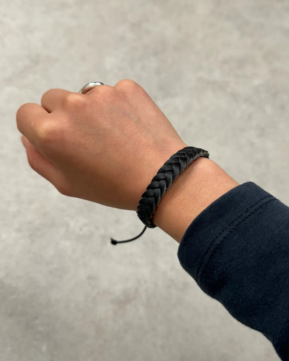 Dior Black Woven Ajustable Leather Bracelet uYzKfyI 0