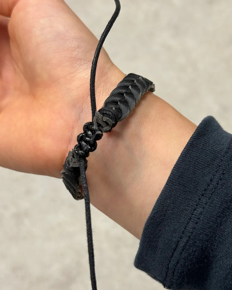 Dior Black Woven Ajustable Leather Bracelet uYzKfyI 3