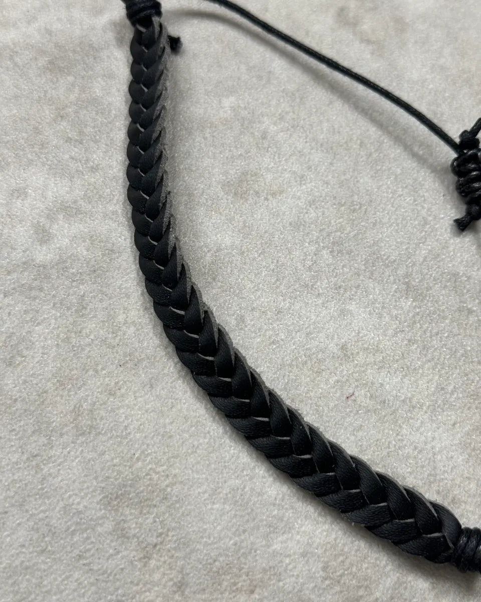Dior Black Woven Ajustable Leather Bracelet uYzKfyI 5