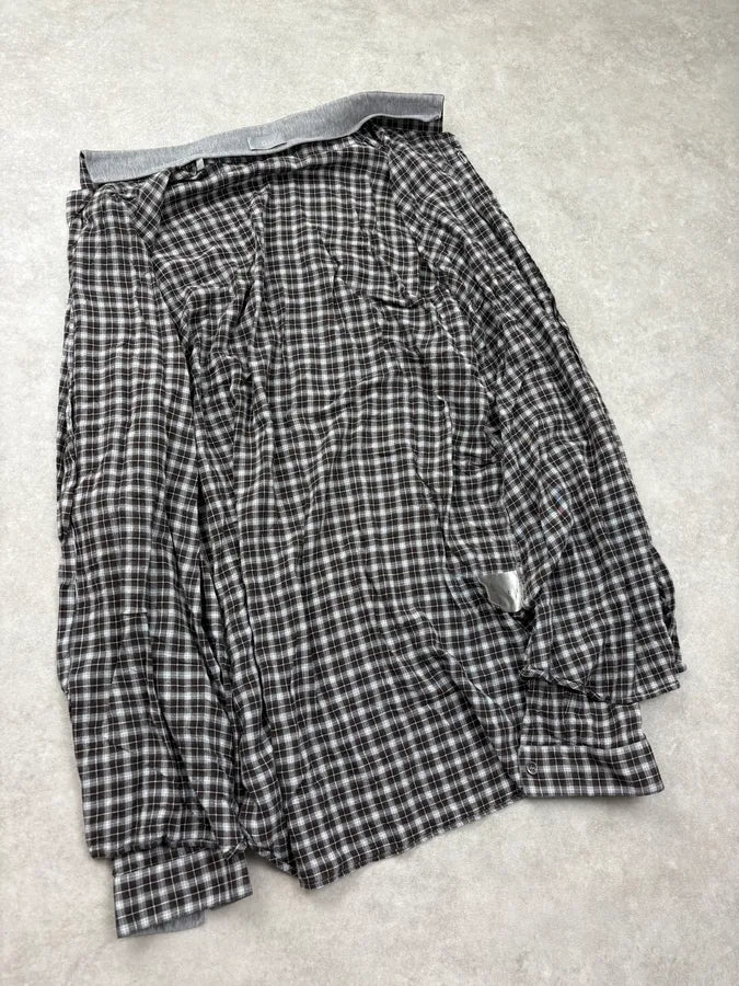 2010s Dior Grey Checkered Mao Collar Shirt by Kris Van Assche CMnfXal 7
