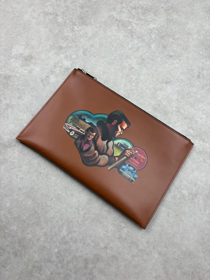 AW2021 Dior Brown Road Jack Rerouac Zip Pouch BlbjEWb 2
