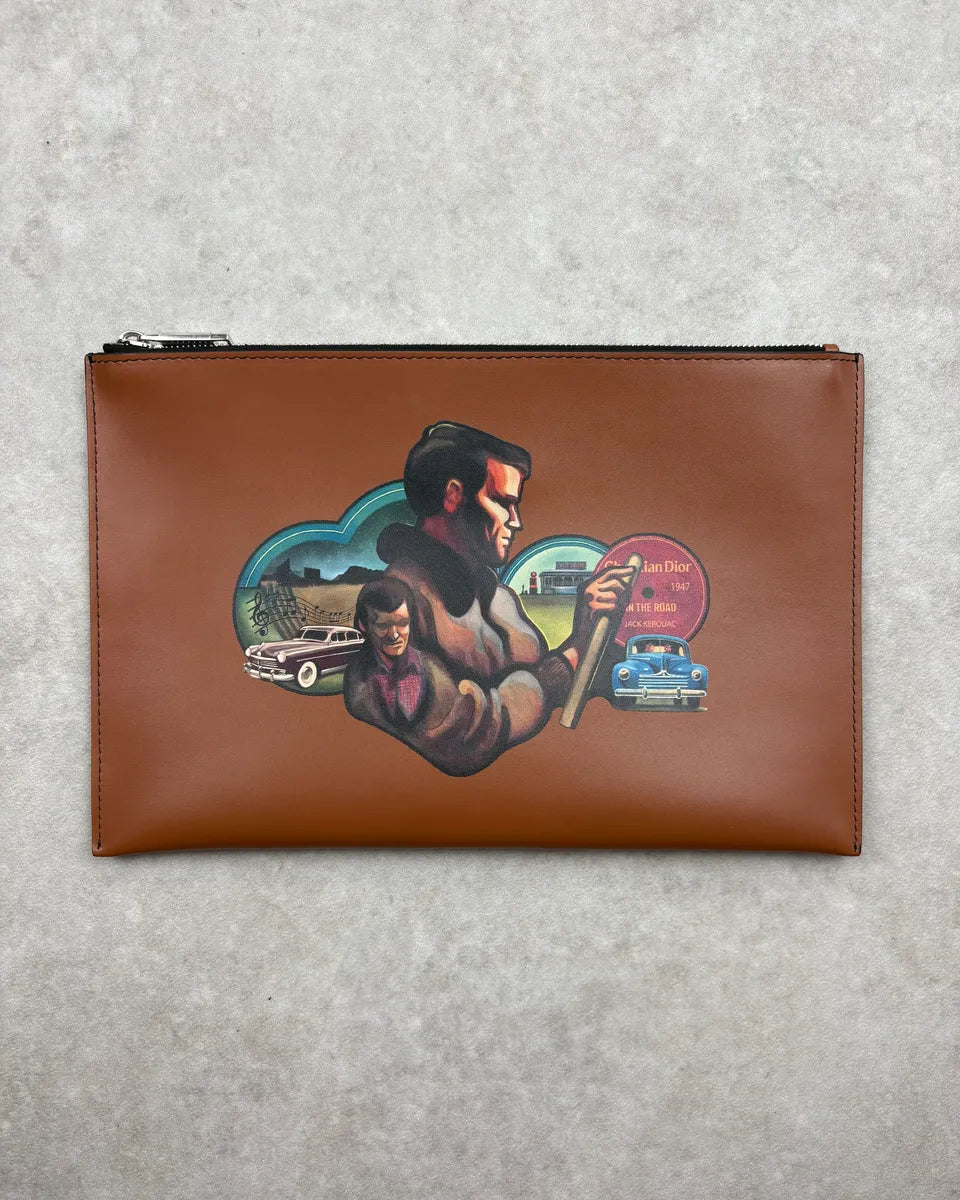 AW2021 Dior Brown Road Jack Rerouac Zip Pouch BlbjEWb 0