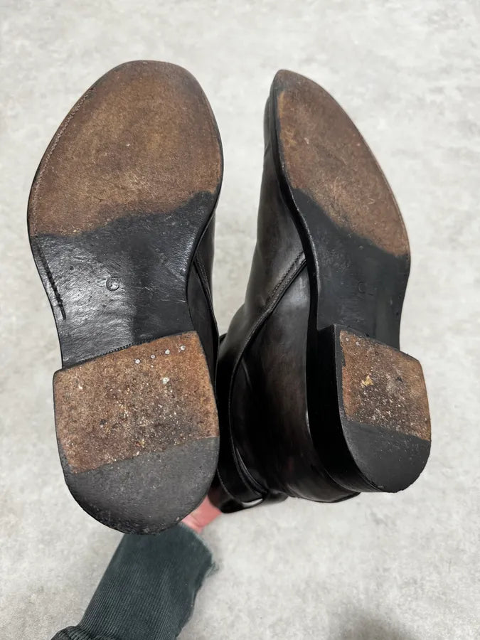 Dior Dark Grey Buckle Strap Leather Chelsea Boots  DnYwHsI 8