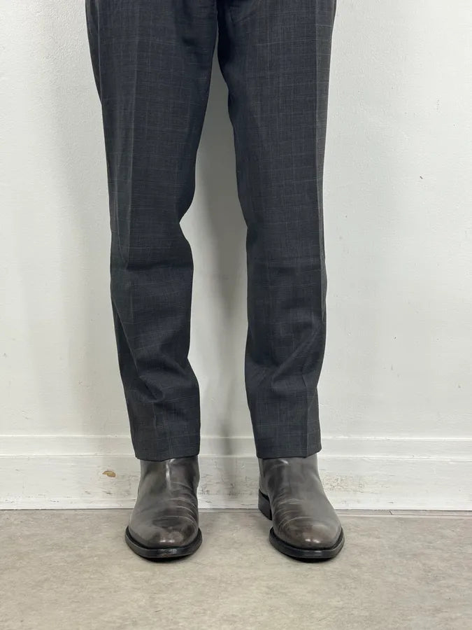 Dior Dark Grey Buckle Strap Leather Chelsea Boots  DnYwHsI 2