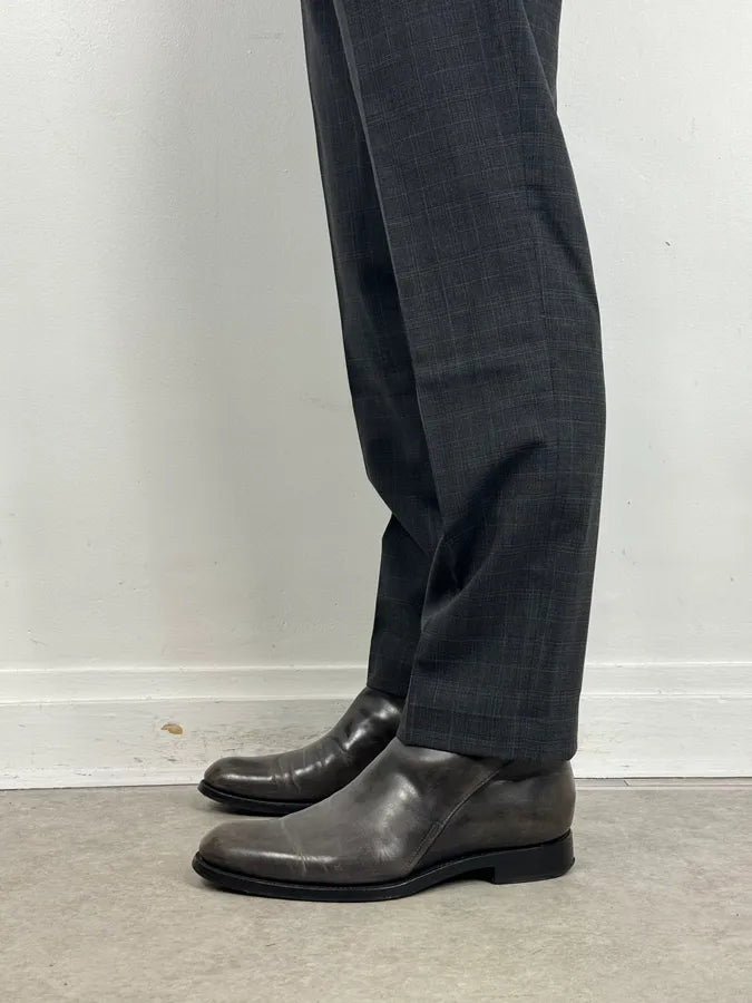 Dior Dark Grey Buckle Strap Leather Chelsea Boots  DnYwHsI 1