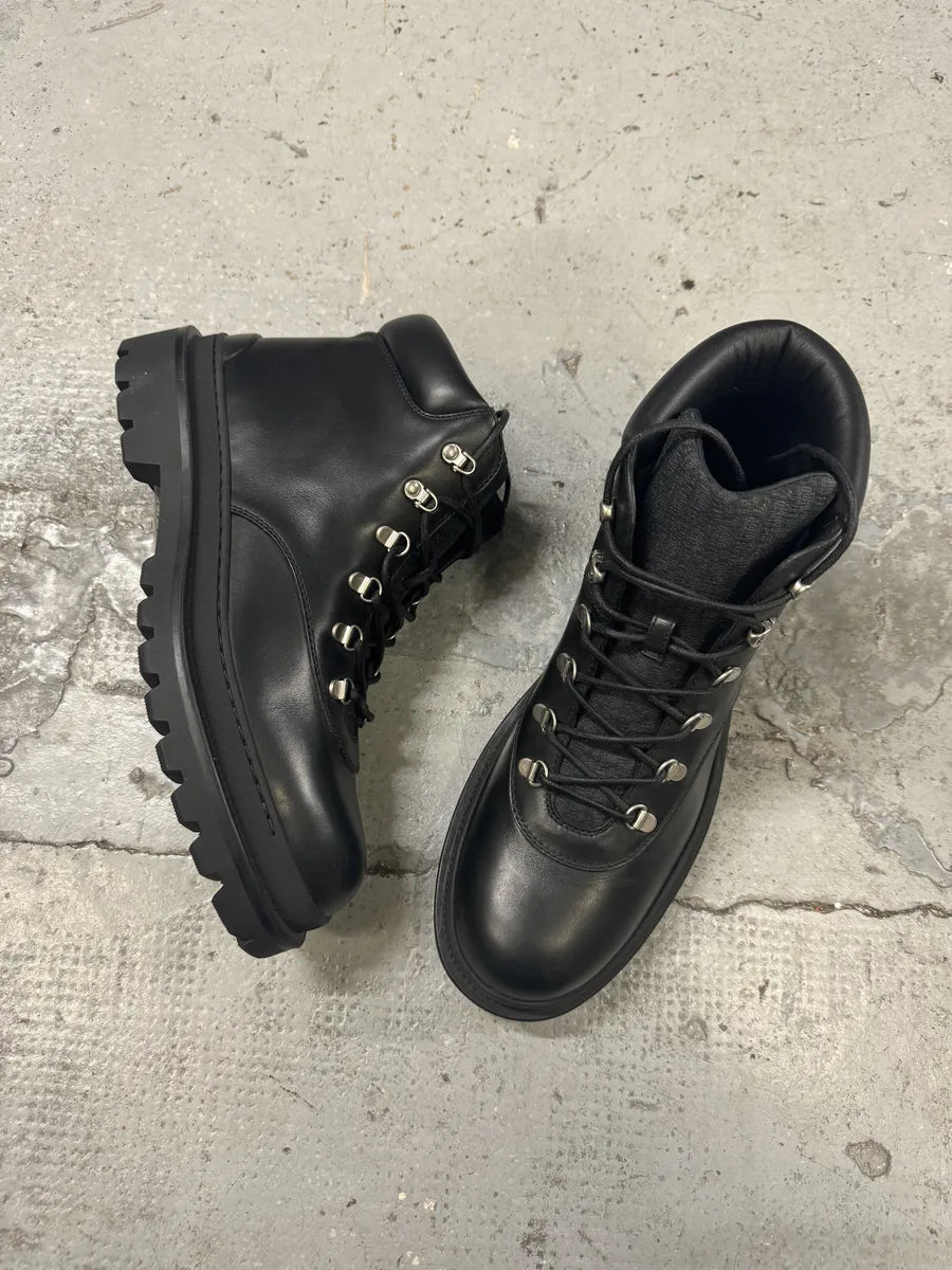 Dior Explorer Jacquard Black Leather Mountain Boots fXtXQDJ 3