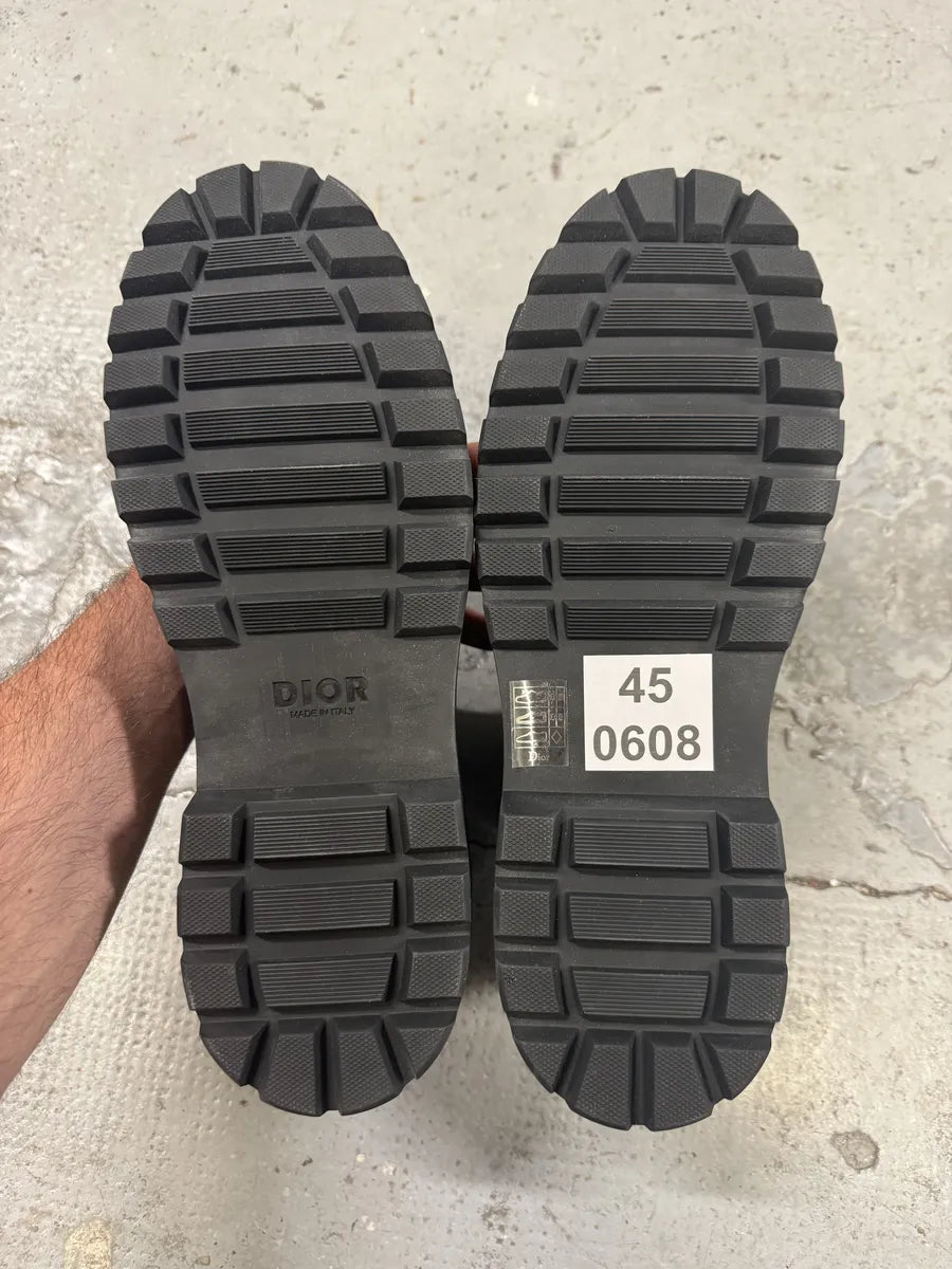 Dior Explorer Jacquard Black Leather Mountain Boots fXtXQDJ 5