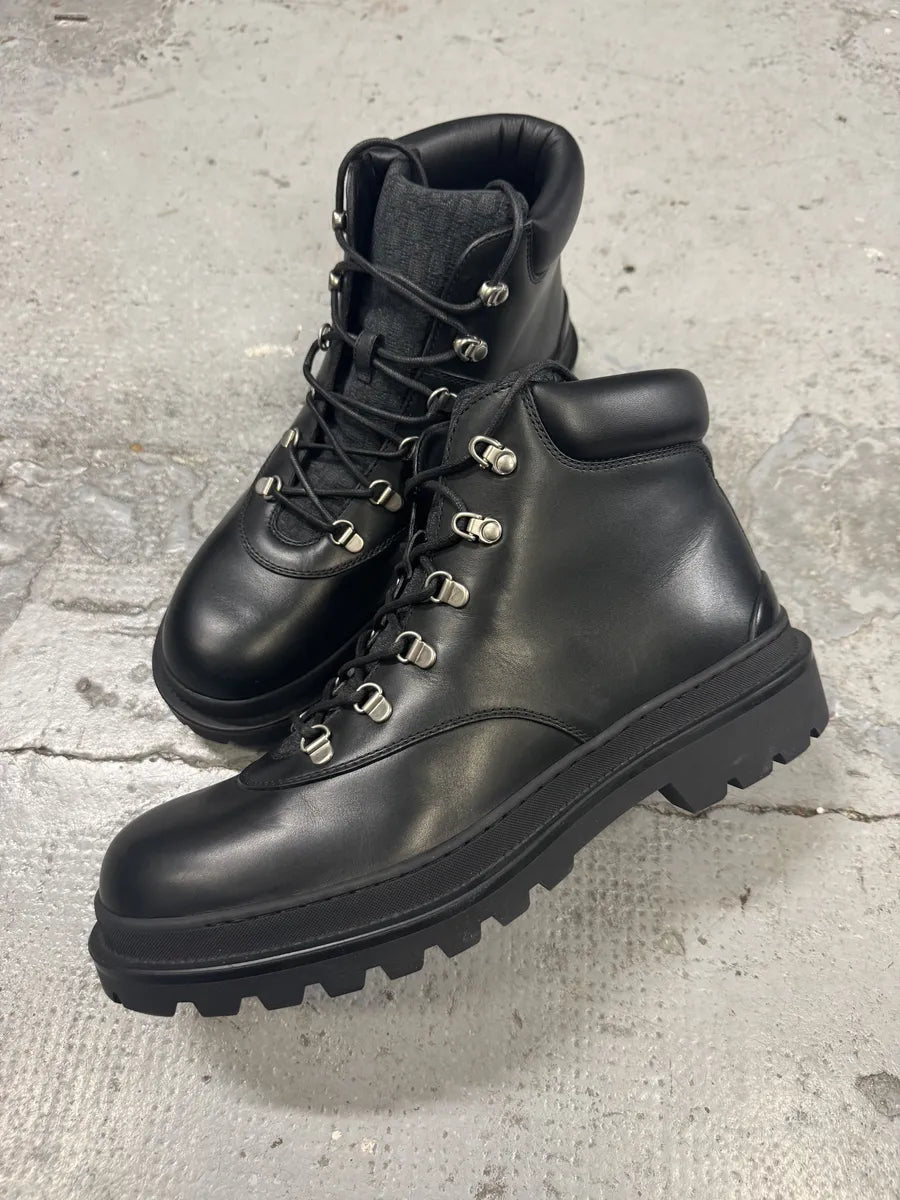 Dior Explorer Jacquard Black Leather Mountain Boots fXtXQDJ 7