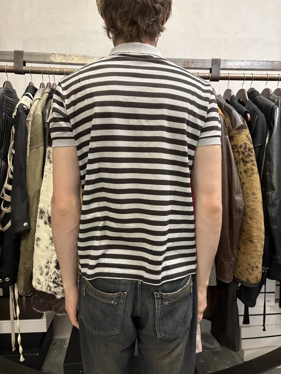 Dior Grey & Black Striped Polo Shirt NPQXItr 2