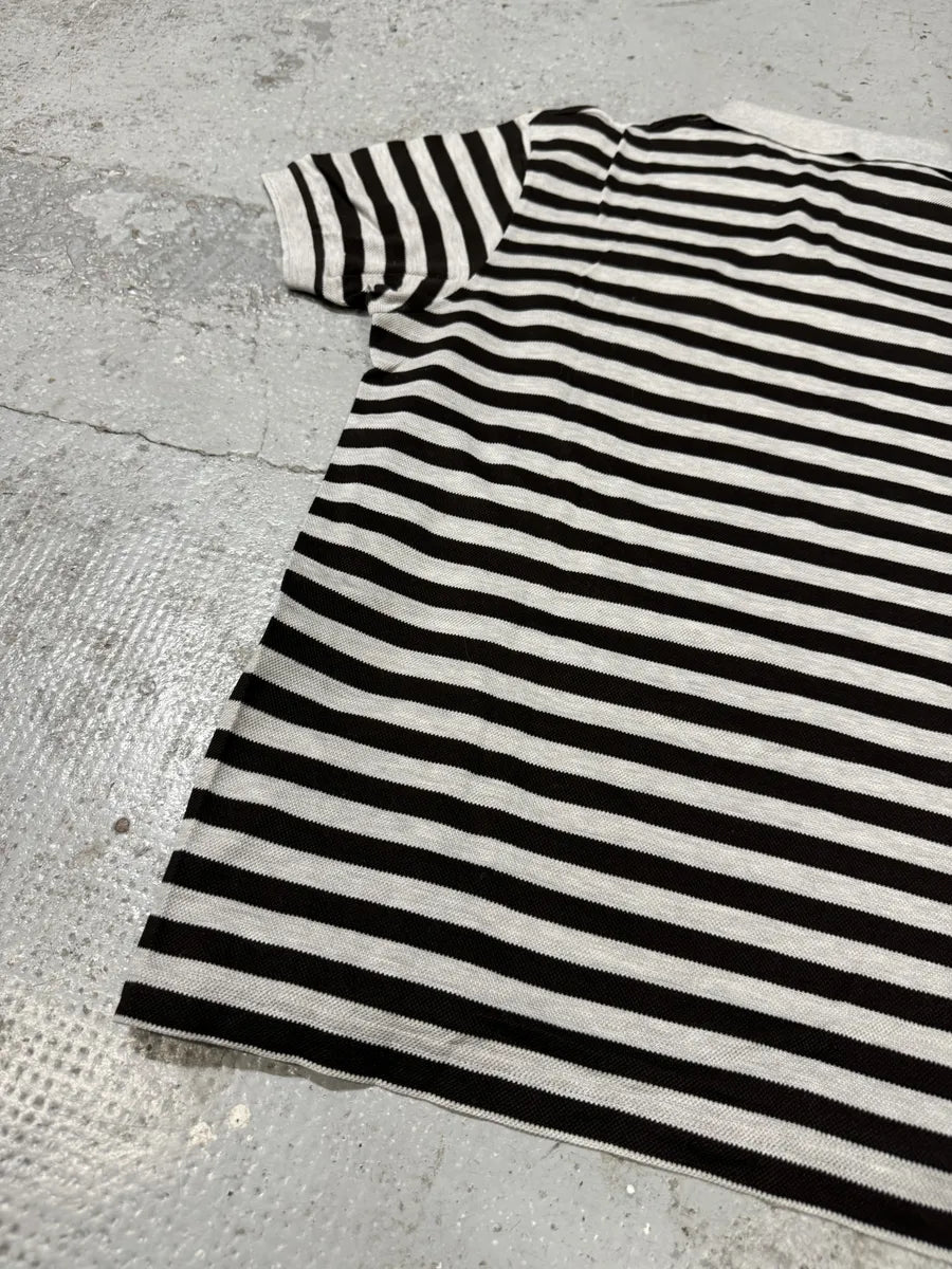 Dior Grey & Black Striped Polo Shirt NPQXItr 4