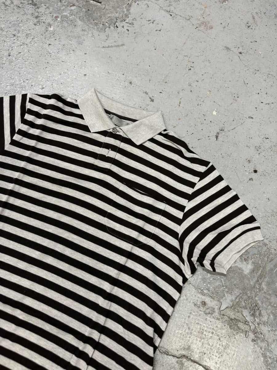 Dior Grey & Black Striped Polo Shirt NPQXItr 5