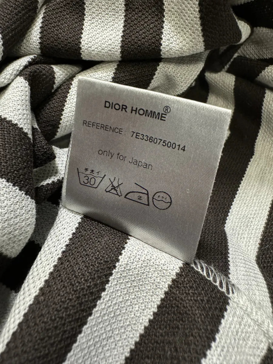 Dior Grey & Black Striped Polo Shirt NPQXItr 6