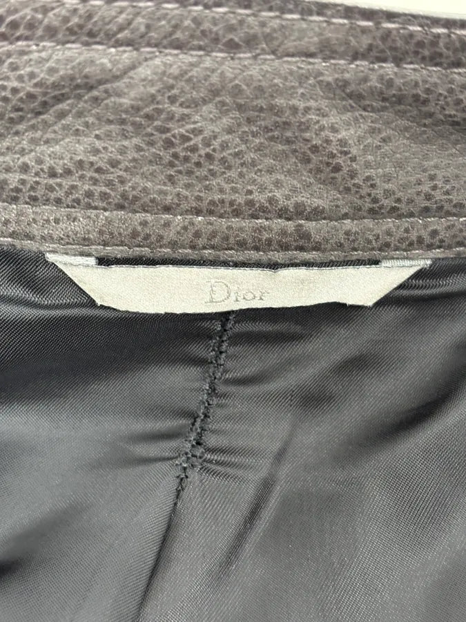 2010s Dior Grey Asymmetrical Leather Biker Jacket by Kris Van Assche DGLKaCZ 15