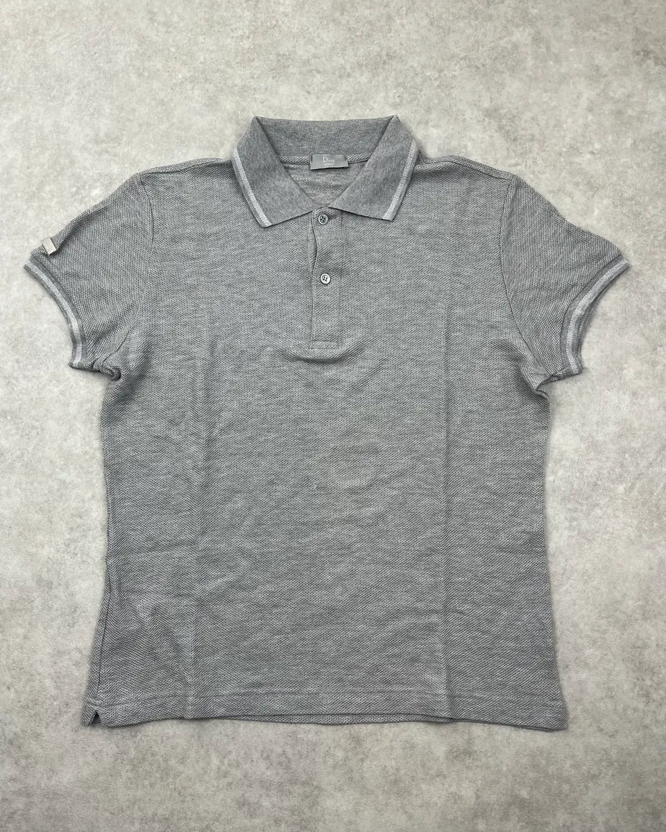 2000s Dior Homme Grey Classic Textured Polo JhCCSae 2