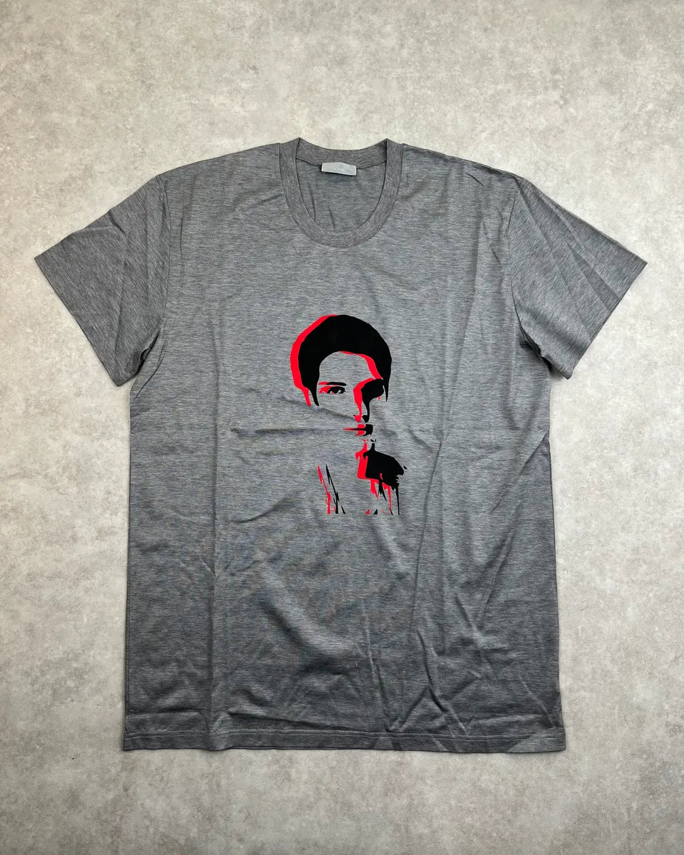 Dior Grey Cotton Portrait Graphic T-Shirt TEKKGVG 0
