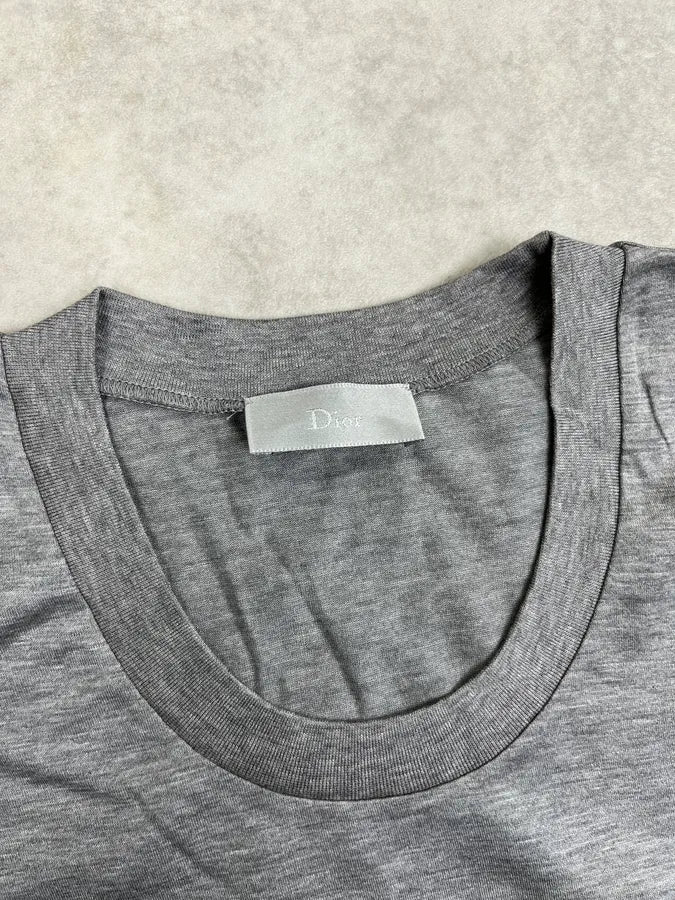 Dior Grey Cotton Portrait Graphic T-Shirt TEKKGVG 8
