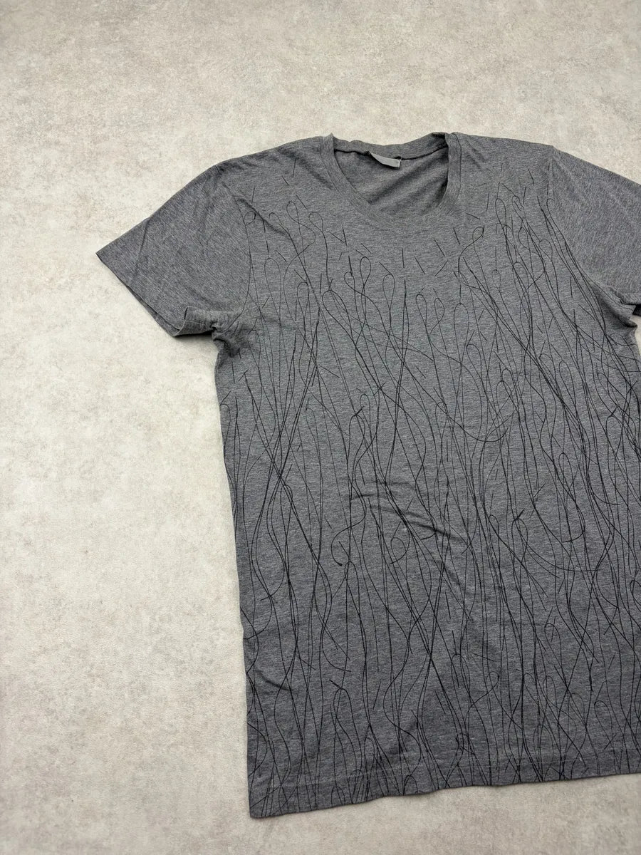 2010s Dior Grey Abstract Scribble T-Shirt by Kris Van Assche NNOmgVf 3