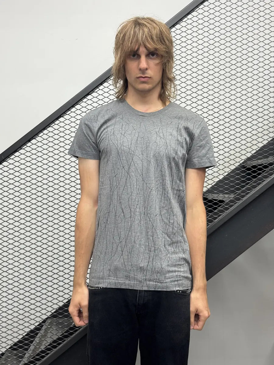 2010s Dior Grey Abstract Scribble T-Shirt by Kris Van Assche NNOmgVf 1