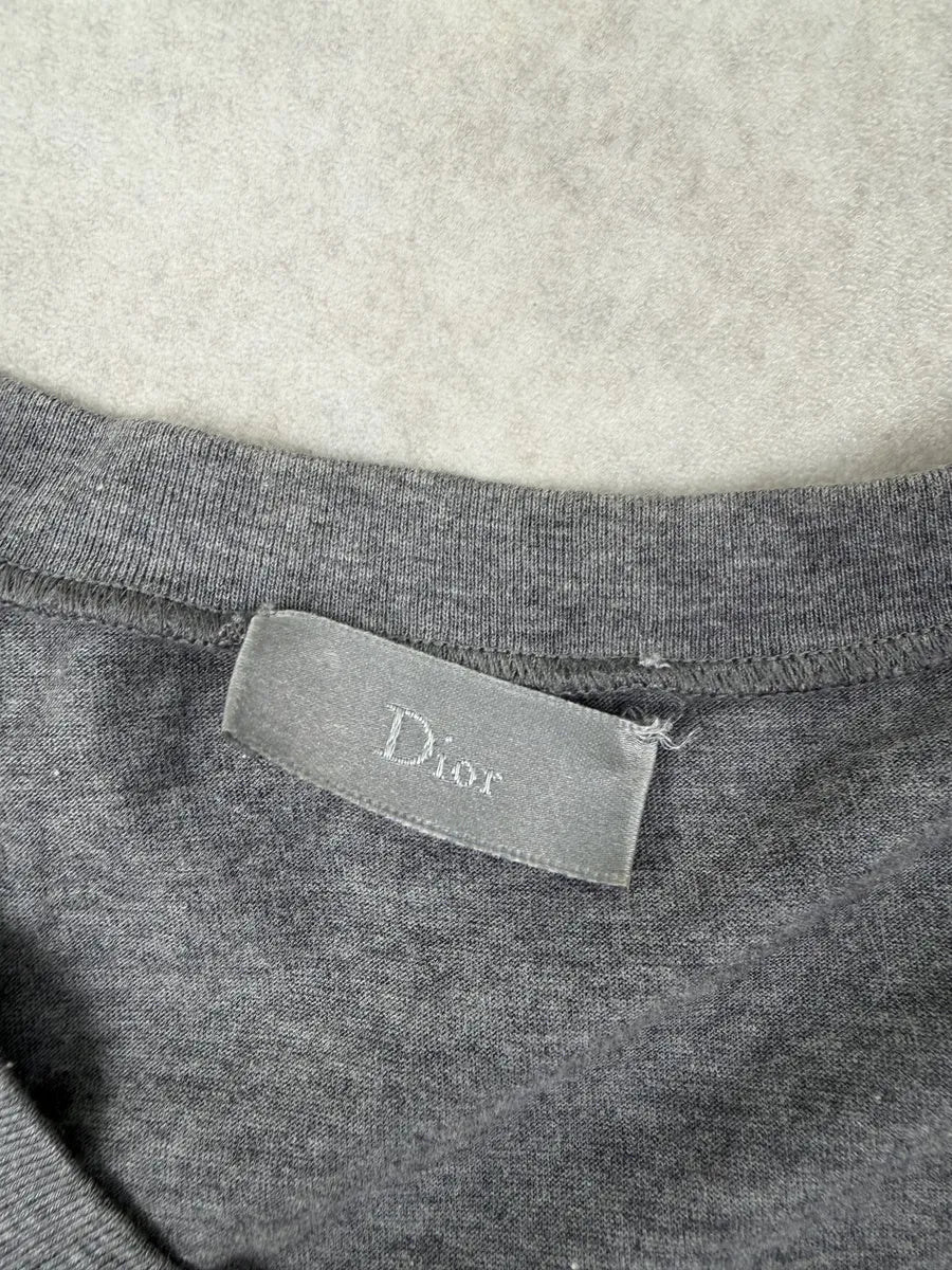 2010s Dior Grey Abstract Scribble T-Shirt by Kris Van Assche NNOmgVf 4
