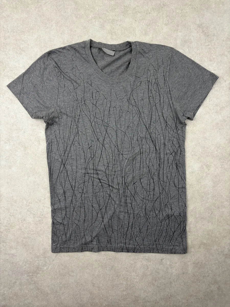 2010s Dior Grey Abstract Scribble T-Shirt by Kris Van Assche NNOmgVf 0